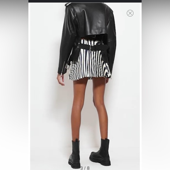 MONSE Cutout Belted Leather Biker Jacket in Black Medium - Picture 7 of 14